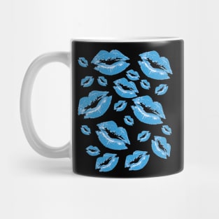 Cover Me In Kisses Boyish Blue Lipstick Flirtatious Fun Mug